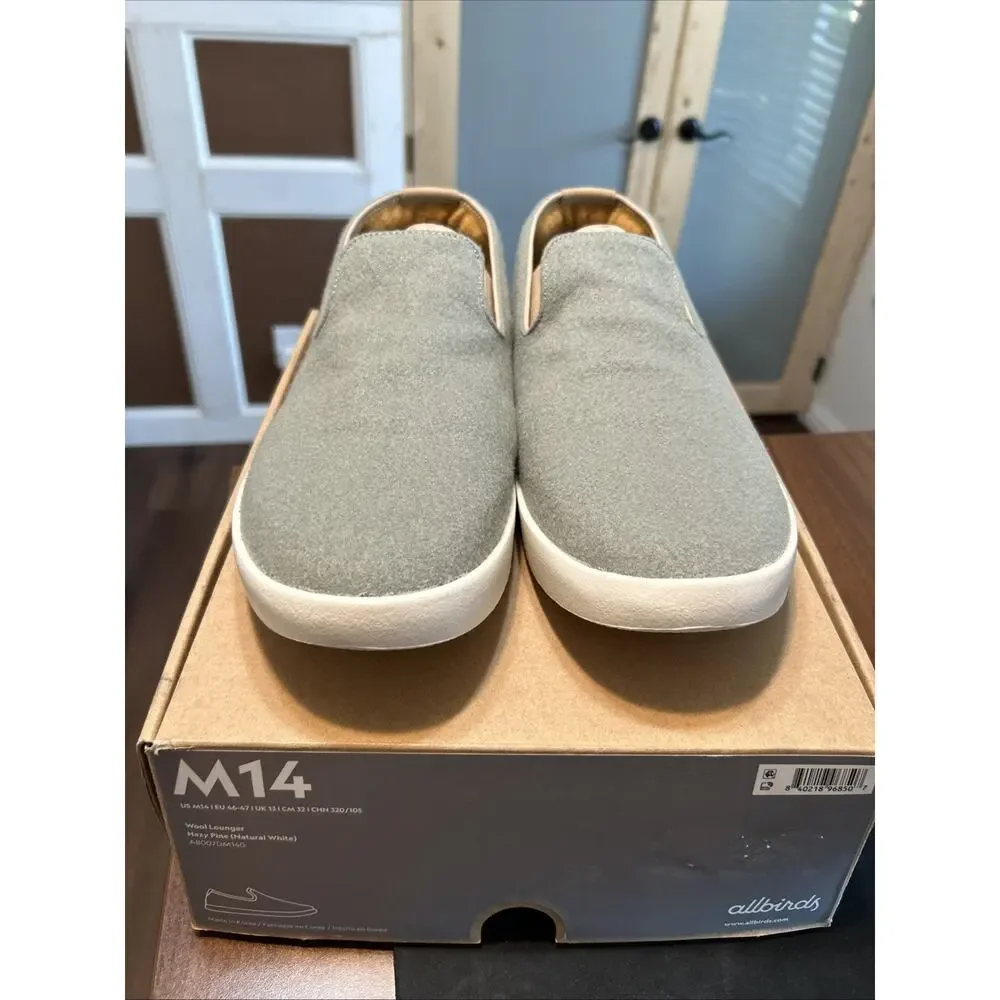 New ALLBIRDS Wool Lounger Hazy Pine Shoes Slip On Green Mens Size 14